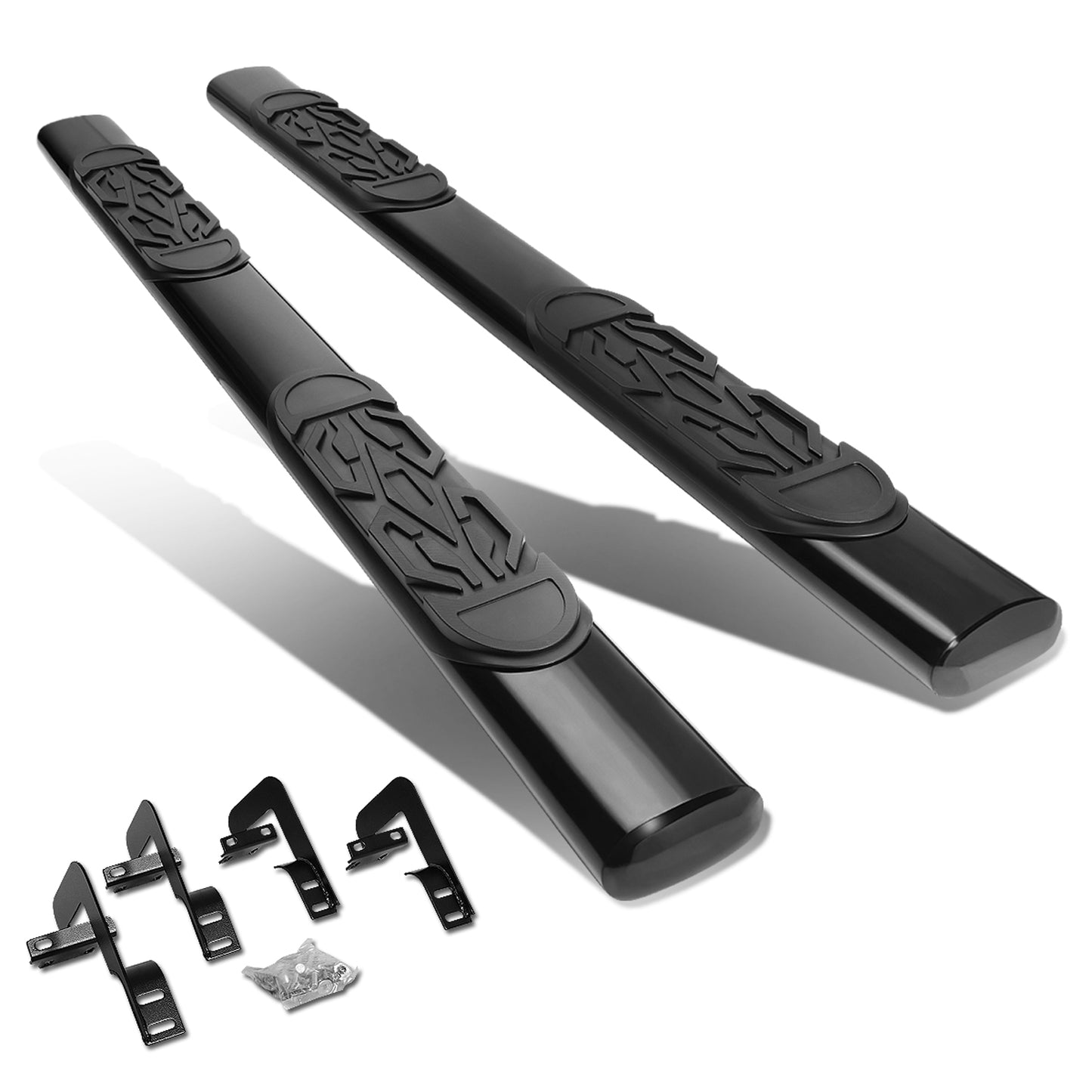 ESTRIBOS 6" - OVAL - STRAIGHT - 01-03 FORD F-150 - CREW CAB - BLACK