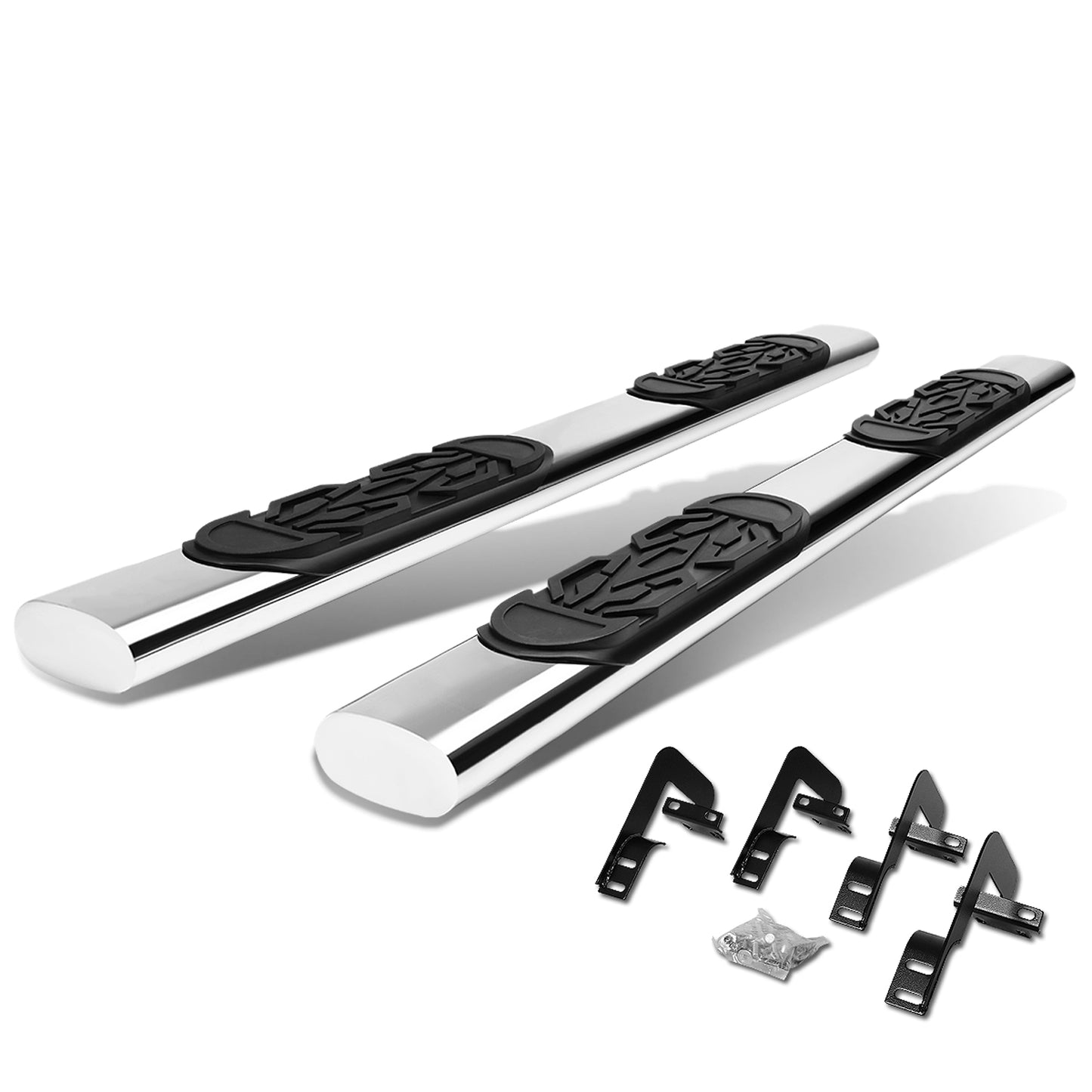 ESTRIBOS 6" - OVAL - STRAIGHT - 01-03 FORD F-150 - CREW CAB - SILVER