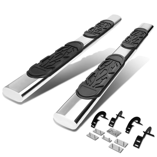 ESTRIBOS 6" - OVAL - STRAIGHT - 97-03 FORD F-150, F-250 LIGHT DUTY - EXTENDED CAB - SILVER