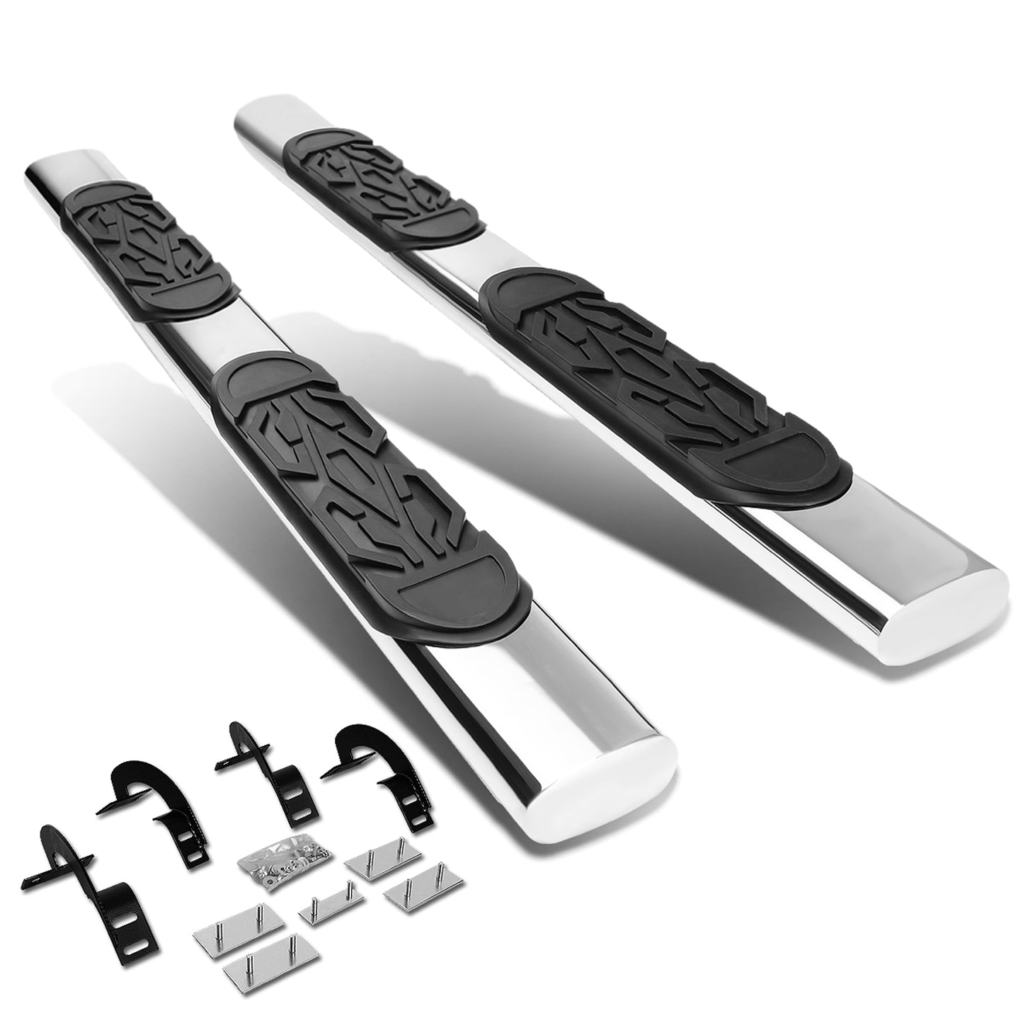 ESTRIBOS 6" - OVAL - STRAIGHT - 97-03 FORD F-150, F-250 LIGHT DUTY - EXTENDED CAB - SILVER