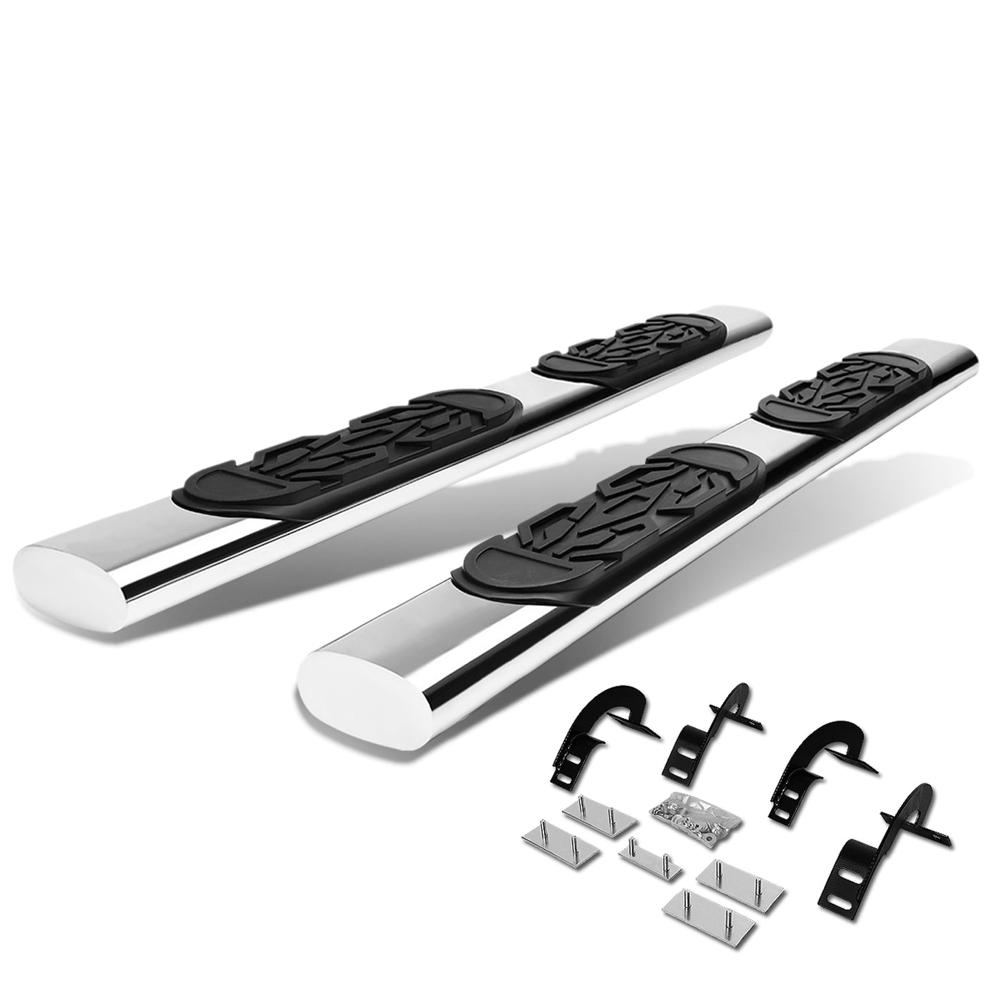 ESTRIBOS 6" - OVAL - STRAIGHT - 97-03 FORD F-150, F-250 LIGHT DUTY - EXTENDED CAB - SILVER