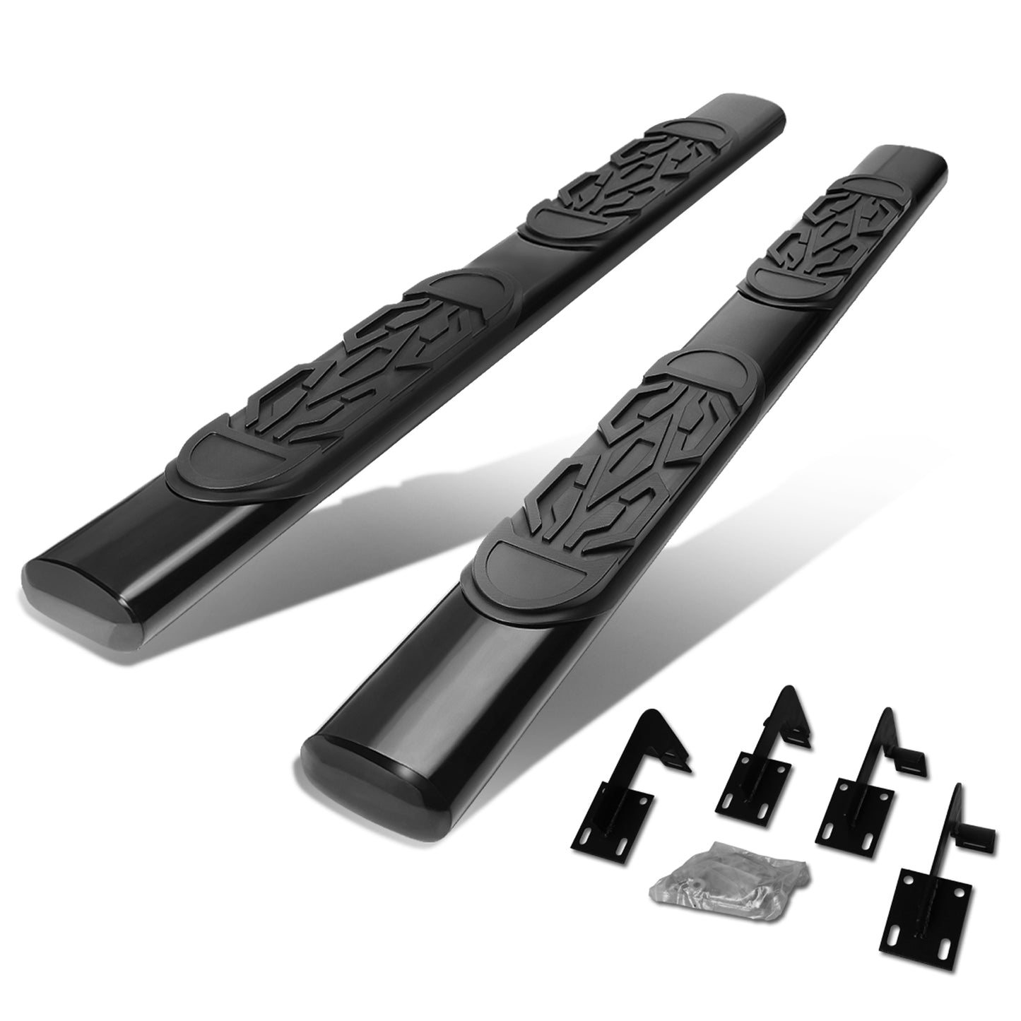 ESTRIBOS 6" - OVAL - STRAIGHT - 99-16 FORD F-250, F-350 SUPER DUTY - EXTENDED CAB - BLACK