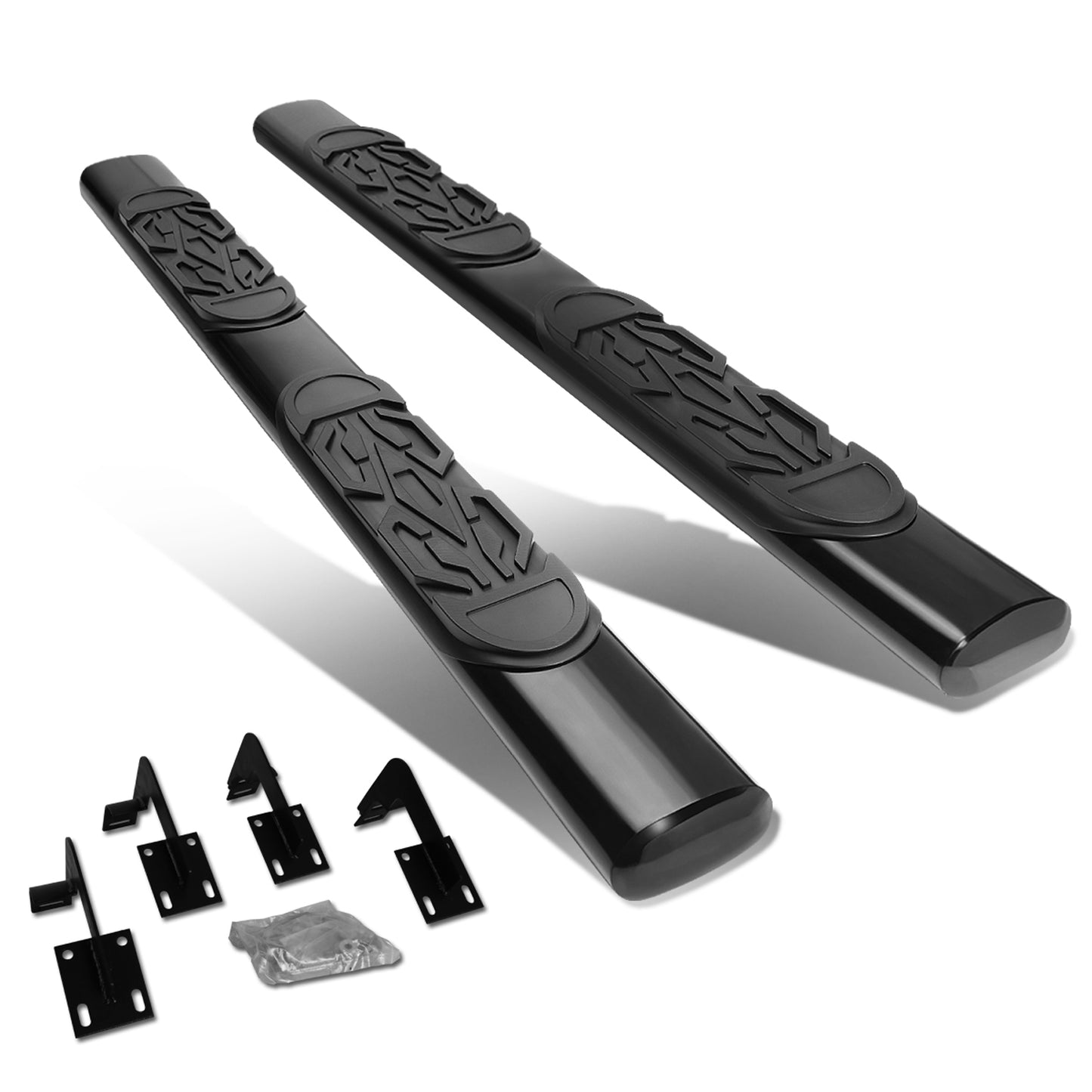 ESTRIBOS 6" - OVAL - STRAIGHT - 99-16 FORD F-250, F-350 SUPER DUTY - EXTENDED CAB - BLACK