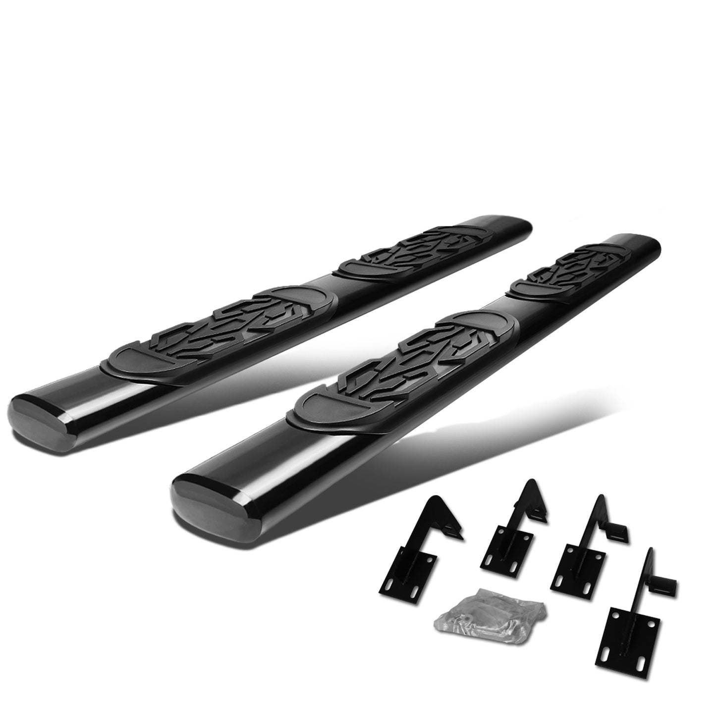 ESTRIBOS 6" - OVAL - STRAIGHT - 99-16 FORD F-250, F-350 SUPER DUTY - EXTENDED CAB - BLACK