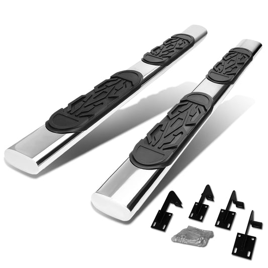 ESTRIBOS 6" - OVAL - STRAIGHT - 99-16 FORD F-250, F-350 SUPER DUTY - EXTENDED CAB - SILVER