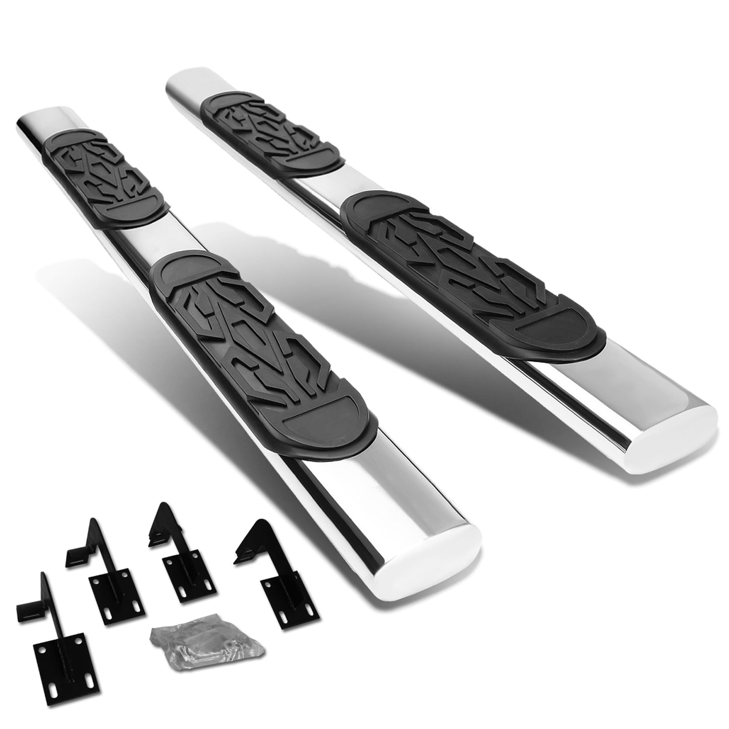 ESTRIBOS 6" - OVAL - STRAIGHT - 99-16 FORD F-250, F-350 SUPER DUTY - EXTENDED CAB - SILVER
