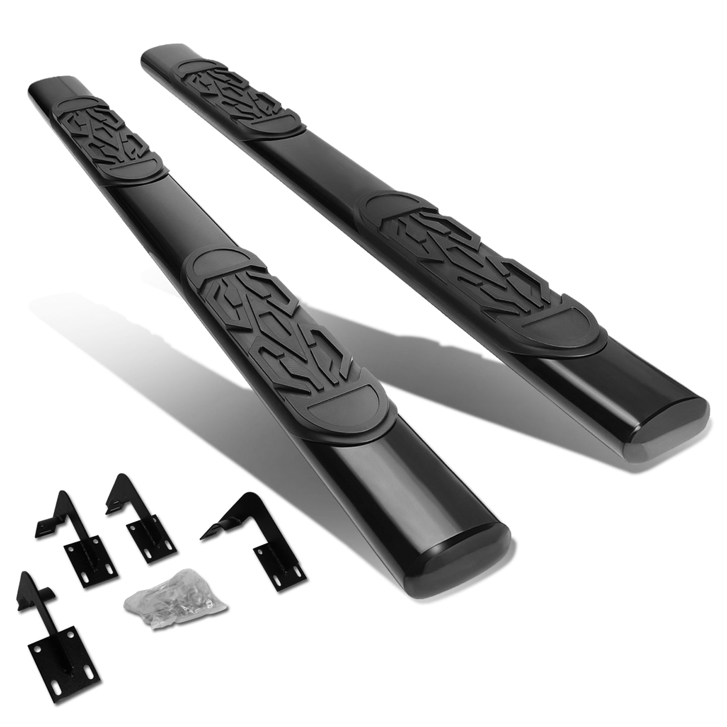 ESTRIBOS 6" - OVAL - STRAIGHT - 99-16 FORD F-250, F-350, F-450, F-550 SUPER DUTY - CREW CAB - BLACK