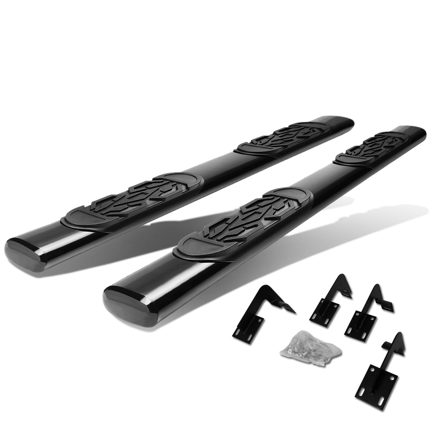 ESTRIBOS 6" - OVAL - STRAIGHT - 99-16 FORD F-250, F-350, F-450, F-550 SUPER DUTY - CREW CAB - BLACK