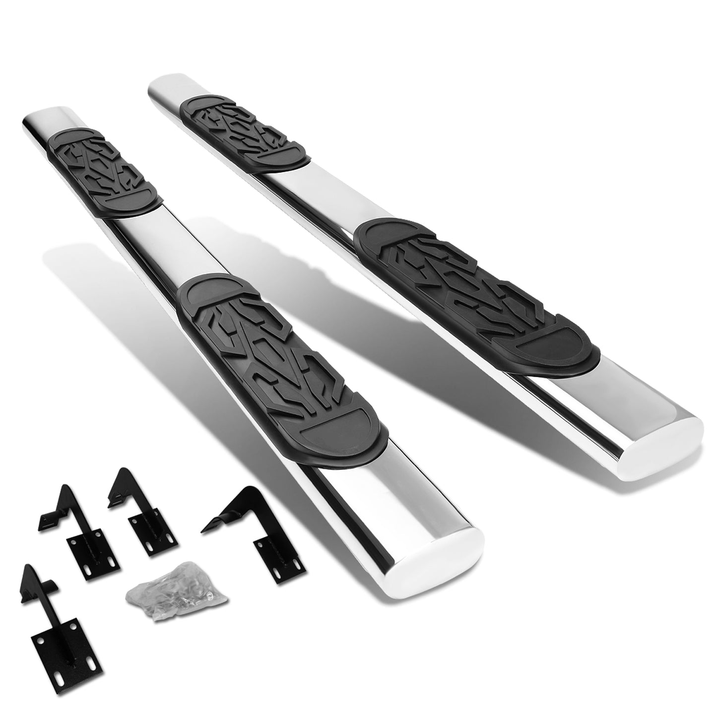 ESTRIBOS 6" - OVAL - STRAIGHT - 99-16 FORD F-250, F-350, F-450, F-550 SUPER DUTY - CREW CAB - SILVER