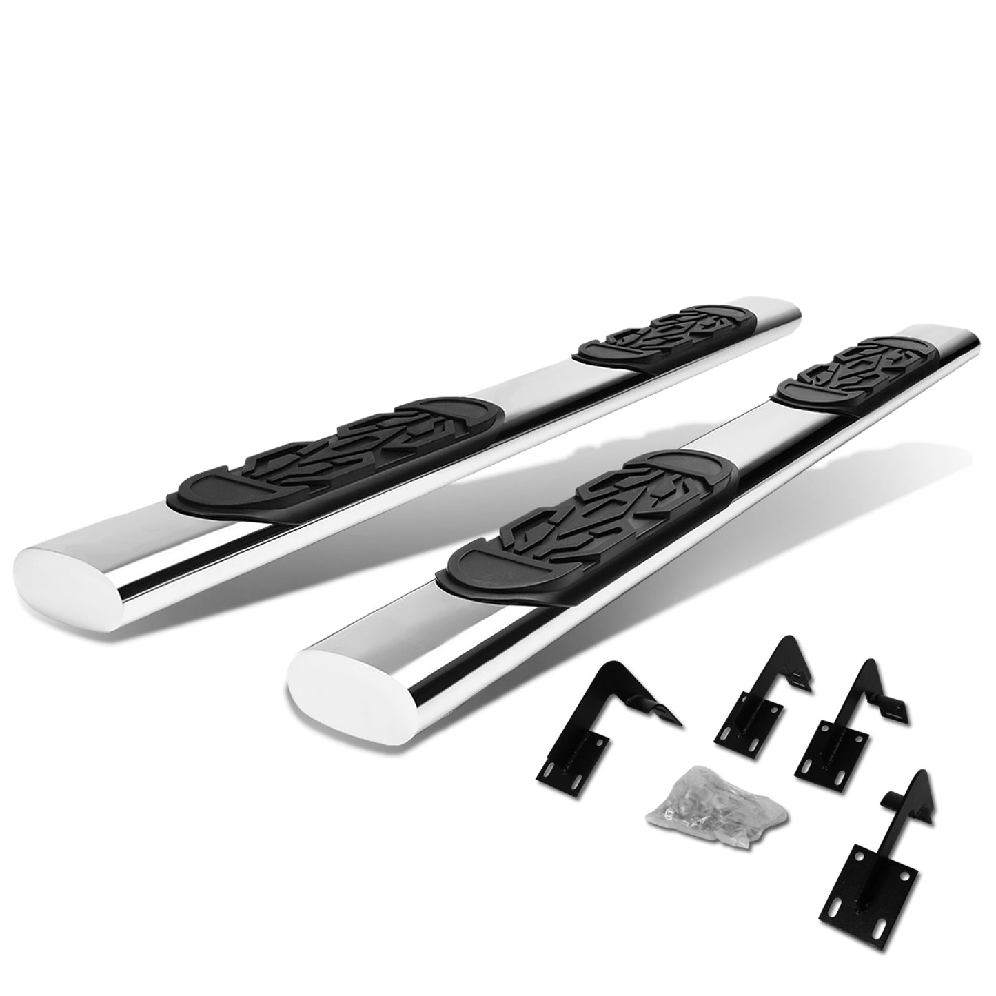ESTRIBOS 6" - OVAL - STRAIGHT - 99-16 FORD F-250, F-350, F-450, F-550 SUPER DUTY - CREW CAB - SILVER