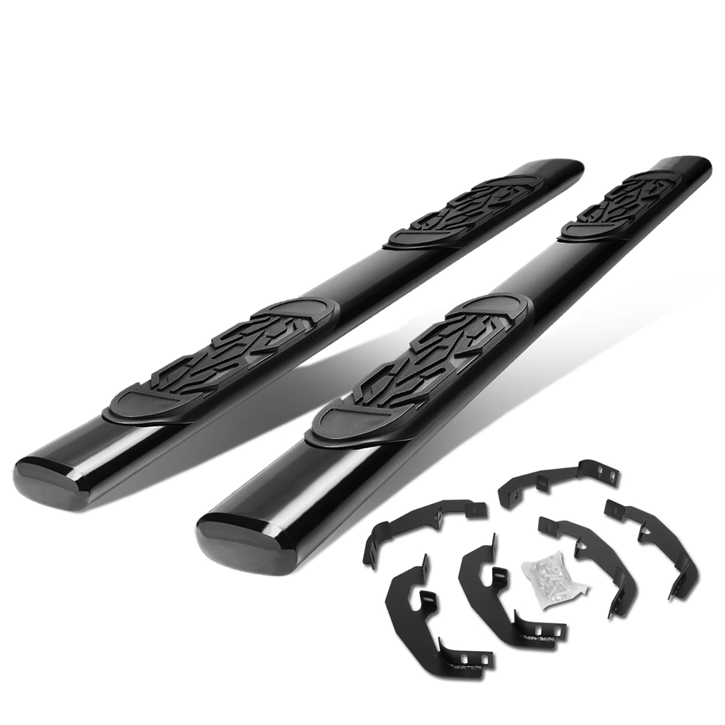 ESTRIBOS 6" - OVAL - STRAIGHT - 19-20 CHEVY SILVERADO 1500, GMC SIERRA 1500 / 2020 CHEVY SILVERADO 2500HD, 3500HD, GMC SIERRA 2500HD, 3500HD - CREW CAB - BLACK