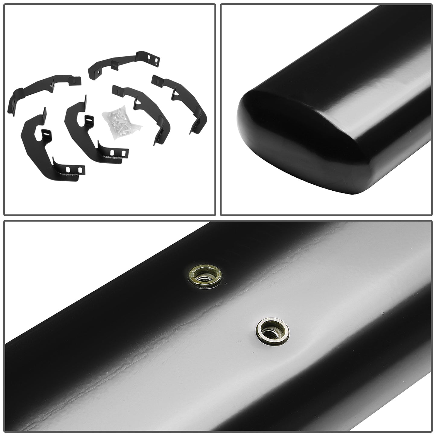 ESTRIBOS 6" - OVAL - STRAIGHT - 19-20 CHEVY SILVERADO 1500, GMC SIERRA 1500 / 2020 CHEVY SILVERADO 2500HD, 3500HD, GMC SIERRA 2500HD, 3500HD - CREW CAB - BLACK