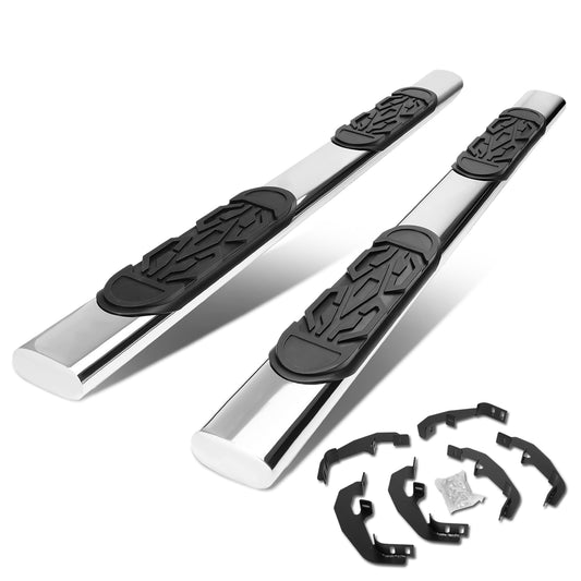 ESTRIBOS 6" - OVAL - STRAIGHT - 19-20 CHEVY SILVERADO 1500, GMC SIERRA 1500 / 2020 CHEVY SILVERADO 2500HD, 3500HD, GMC SIERRA 2500HD, 3500HD - CREW CAB - SILVER