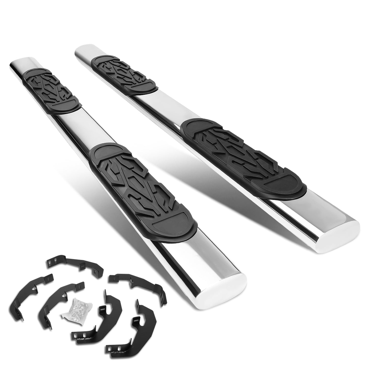 ESTRIBOS 6" - OVAL - STRAIGHT - 19-20 CHEVY SILVERADO 1500, GMC SIERRA 1500 / 2020 CHEVY SILVERADO 2500HD, 3500HD, GMC SIERRA 2500HD, 3500HD - EXTENDED CAB - SILVER