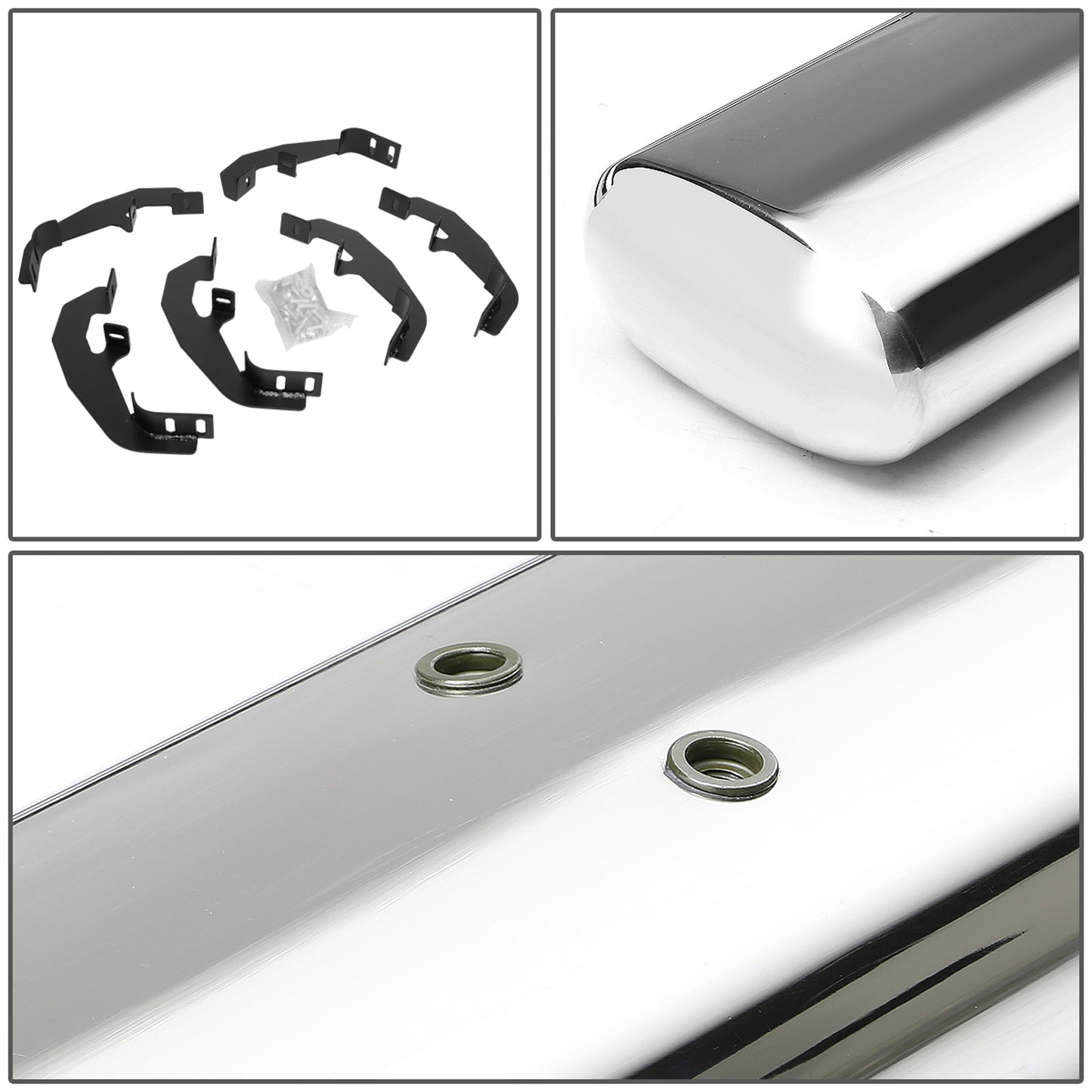 ESTRIBOS 6" - OVAL - STRAIGHT - 19-20 CHEVY SILVERADO 1500, GMC SIERRA 1500 / 2020 CHEVY SILVERADO 2500HD, 3500HD, GMC SIERRA 2500HD, 3500HD - EXTENDED CAB - SILVER