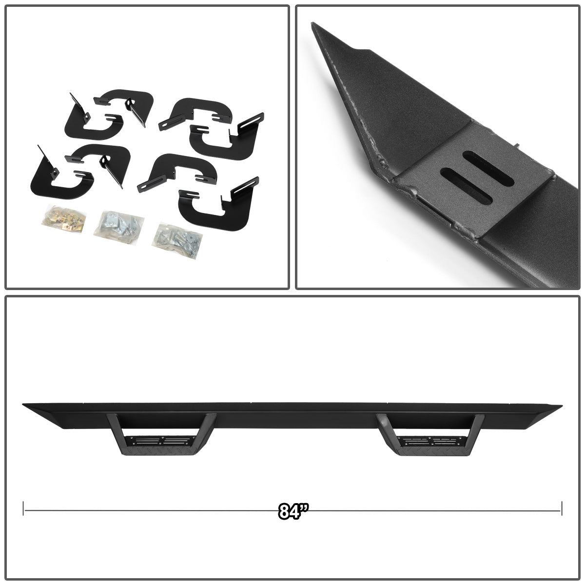 ESTRIBOS STEP DOWN - 07-17 CHEVY SILVERADO - CREW CAB - BLACK