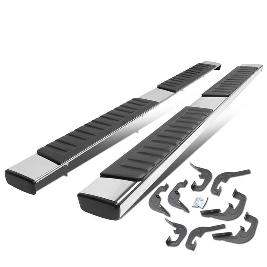 ESTRIBOS 6" - STRAIGHT - 07-18 CHEVY SILVERADO 1500, GMC SIERRA 1500 / 07-19 CHEVY SILVERADO 2500HD, 3500HD, GMC SIERRA 2500HD, 3500HD - DOES NOT FIT DIESEL MODELS EQUIPPED WITH DEF TANK - CREW CAB - SILVER