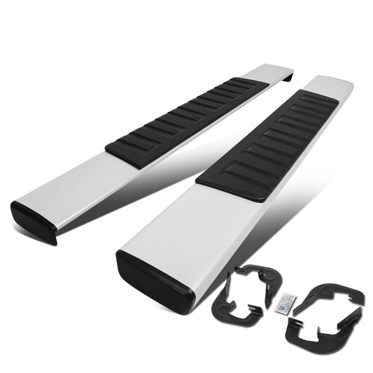 ESTRIBOS 6" - STRAIGHT - ALUMINUM - 07-18 CHEVY SILVERADO 1500, GMC SIERRA 1500 / 07-19 CHEVY SILVERADO 2500HD, 3500HD, GMC SIERRA 2500HD, 3500HD - STANDARD CAB - SILVER