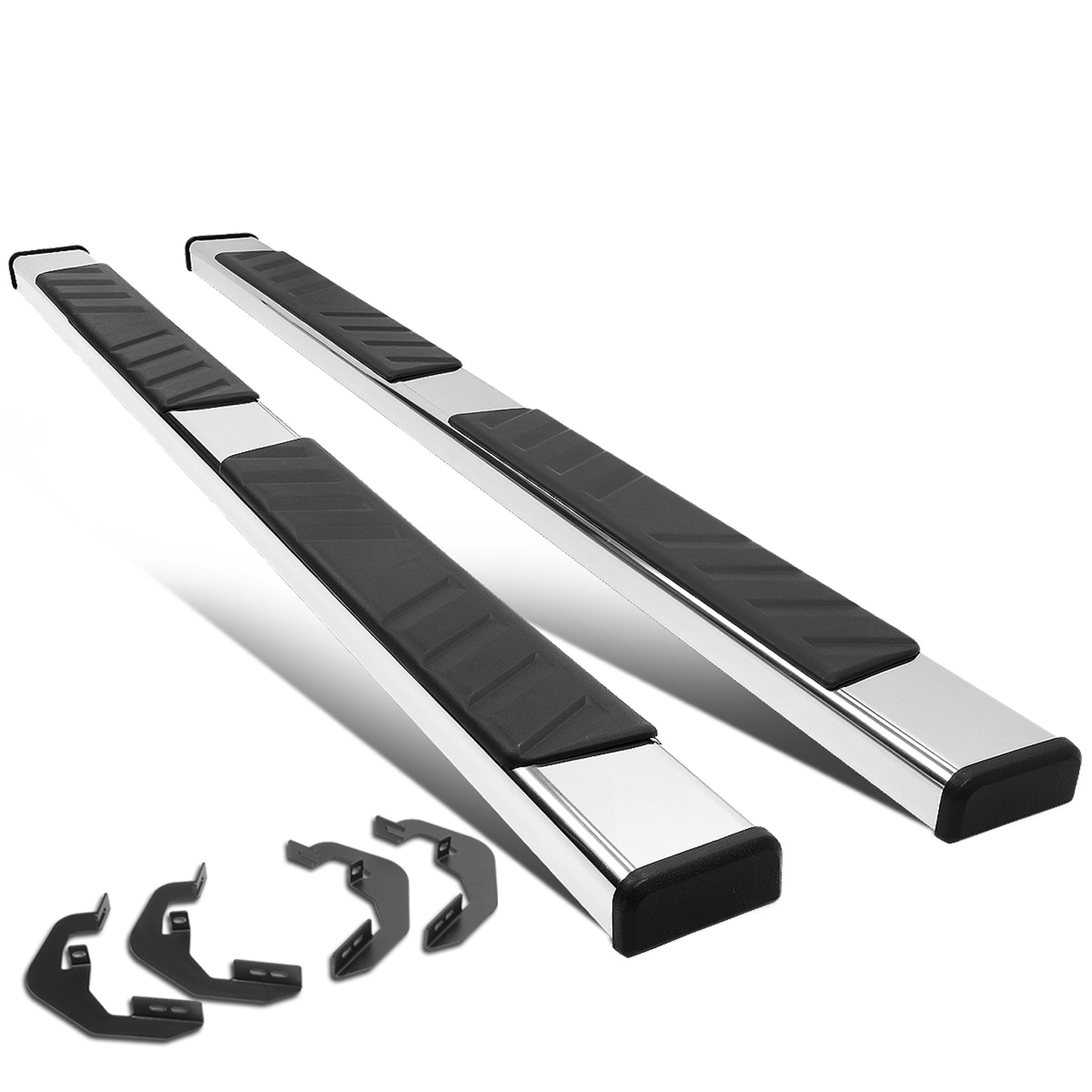 ESTRIBOS 5" OVAL - STRAIGHT - 07-18 CHEVY SILVERADO 1500, GMC SIERRA 1500 / 07-19 CHEVY SILVERADO 2500HD, 3500HD, GMC SIERRA 2500HD, 3500HD - EXTENDED CAB - SILVER