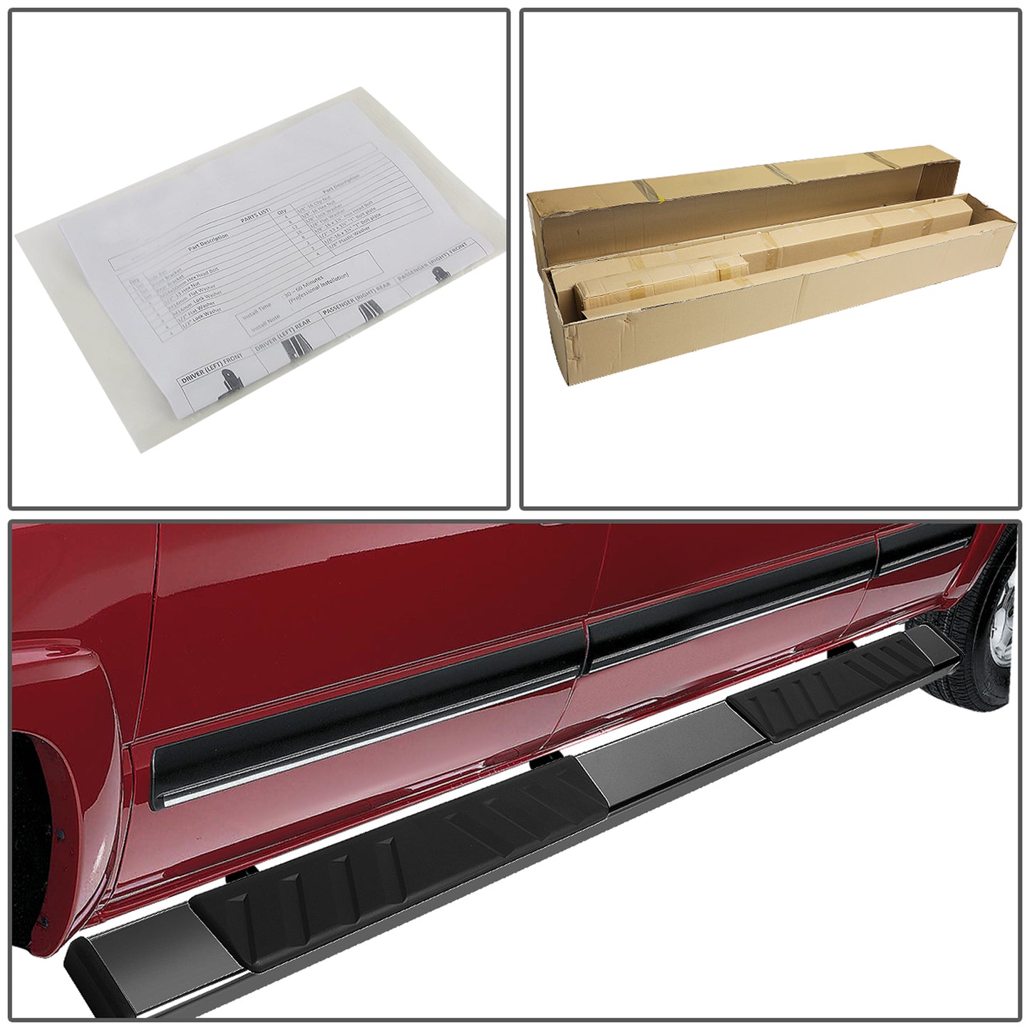 ESTRIBOS 5" OVAL - STRAIGHT - 07-18 CHEVY SILVERADO 1500, GMC SIERRA 1500 / 07-19 CHEVY SILVERADO 2500HD, 3500HD, GMC SIERRA 2500HD, 3500HD - EXTENDED CAB - STEEL