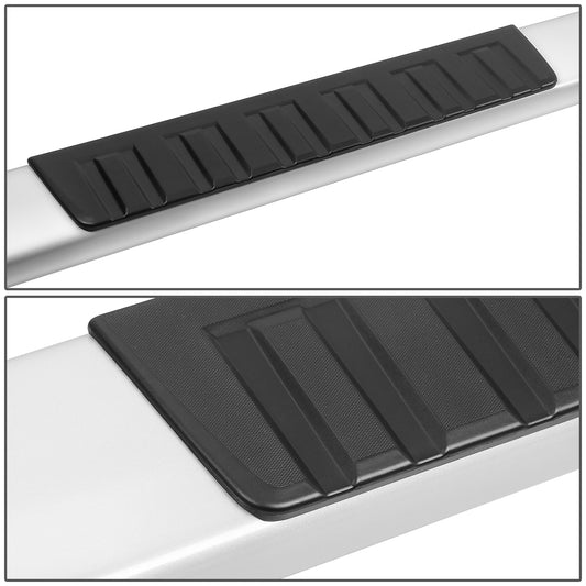 ESTRIBOS 6" - FLAT BOARD - 99-16 FORD F-250, F-350, F-450, F-550 SUPER DUTY - EXTENDED CAB - CHROME / BLACK