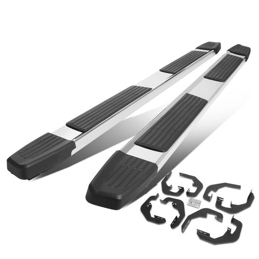 ESTRIBOS 6" - ALUMINUM - 07-18 CHEVY SILVERADO 1500, GMC SIERRA 1500 / 07-19 CHEVY SILVERADO 2500HD, SILVERADO 3500HD, GMC SIERRA 2500HD, SIERRA 3500HD - CREW CAB - CHROME / BLACK