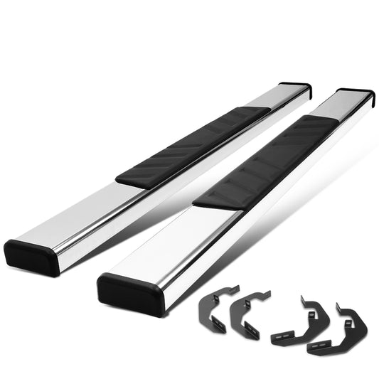 ESTRIBOS 4.75" - 07-18 CHEVY SILVERADO 1500, GMC SIERRA 1500 / 07-19 CHEVY SILVERADO 2500HD, SILVERADO 3500HD, GMC SIERRA 2500HD, SIERRA 3500HD - REGULAR CAB - CHROME / BLACK