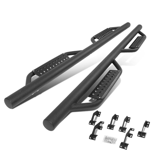 ESTRIBOS 4.5" - ROUND DROP STEP - 05-21 TOYOTA TACOMA - DOUBLE CAB - BLACK