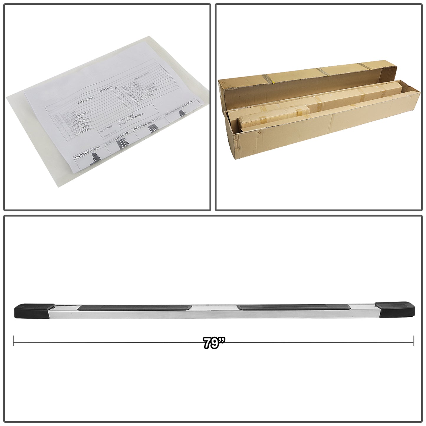 ESTRIBOS 5.25" - 09-18 DODGE RAM 1500 / 11-20 DODGE RAM 2500, 3500 / 2019 DODGE RAM 1500 CLASSIC - EXTENDED CAB - CHROME / BLACK