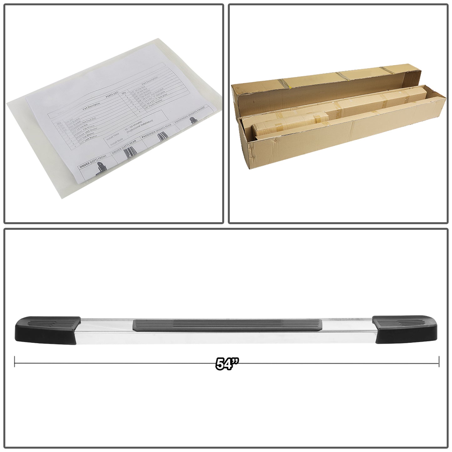 ESTRIBOS 6" - 07-21 TOYOTA TUNDRA - STANDARD CAB - CHROME / BLACK