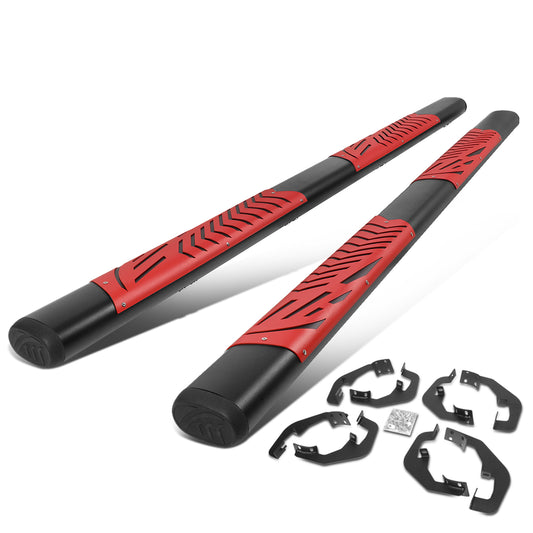 ESTRIBOS 5" - 07-18 CHEVY SILVERADO 1500, GMC SIERRA 1500 / 07-19 CHEVY SILVERADO 2500HD, SILVERADO 3500HD, GMC SIERRA 2500HD, SIERRA 3500HD - DOES NOT FIT DIESEL MODELS EQUIPPED WITH DEF TANK - BLACK / RED