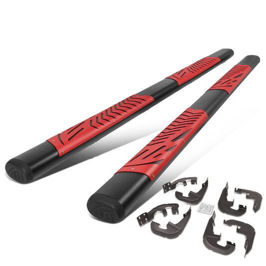 ESTRIBOS 5" - 19-20 CHEVY SILVERADO 1500, GMC SIERRA 1500 / 2020 CHEVY SILVERADO 2500HD, SILVERADO 3500HD, GMC SIERRA 2500HD, SIERRA 3500HD - BLACK / RED