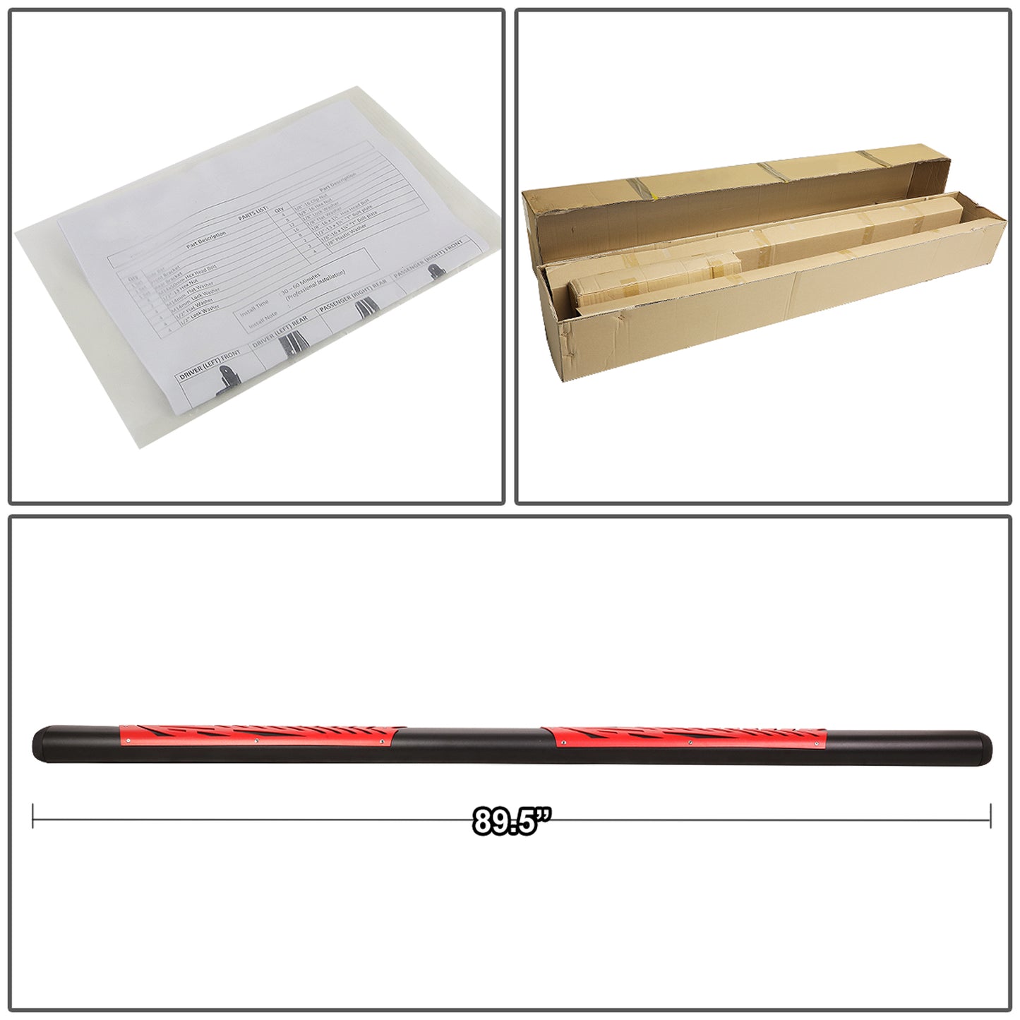 ESTRIBOS 5" - 07-21 TOYOTA TUNDRA - CREWMAX - BLACK / RED