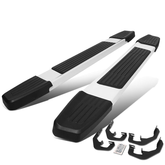 ESTRIBOS 6" - ALUMINUM - 07-18 CHEVY SILVERADO 1500, GMC SIERRA 1500 / 07-19 CHEVY SILVERADO 2500HD, SILVERADO 3500HD, GMC SIERRA 2500HD, SIERRA 3500HD - REGULAR CAB - SILVER / BLACK