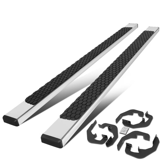 ESTRIBOS 5" - HONEYCOMB STEP PAD - 07-18 CHEVY SILVERADO 1500, GMC SIERRA 1500 / 07-19 CHEVY SILVERADO 2500HD, SILVERADO 3500HD, GMC SIERRA 2500HD, SIERRA 3500HD - EXTENDED CAB - CHROME / BLACK
