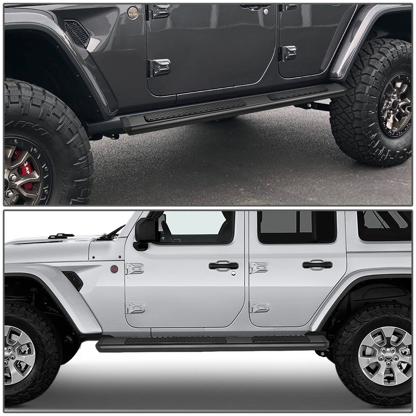 ESTRIBOS 6" - OE TUBULAR SIDE STEPS - 18-22 JEEP WRANGLER JL 4DR - BLACK