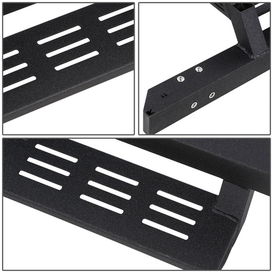 ESTRIBOS 4.75" - CHEVY SILVERADO 1500 CREW CAB 19-22/CHEVY SILVERADO 2500HD 3500HD CREW CAB 20-22/GMC SIERRA 1500 CREW CAB 19-22/GMC SIERRA 2500HD 3500HD CREW CAB 20-22 - EXCLUDES 2019 LD / LIMITED MODELS,INCLUDES DIESEL MODELS - MILD STEEL - BLACK