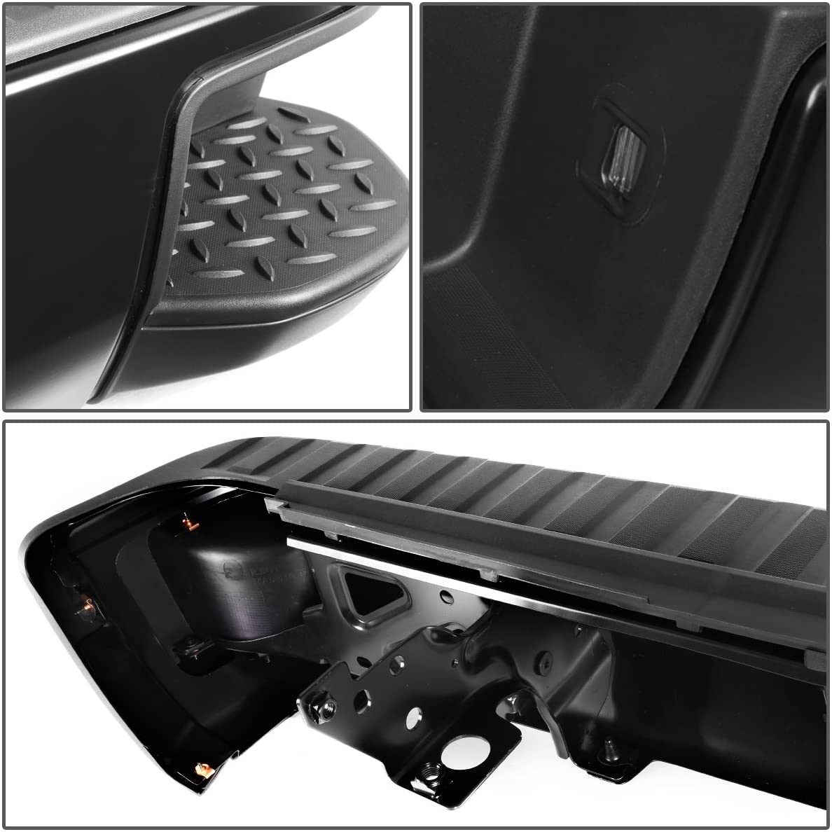 DEFENSA TRASERA 14-18 CHEVY SILVERADO 1500 GMC SIERRA 1500 - CORNER STEP MODEL W/O PARKING SENSOR HOLES - BLACK