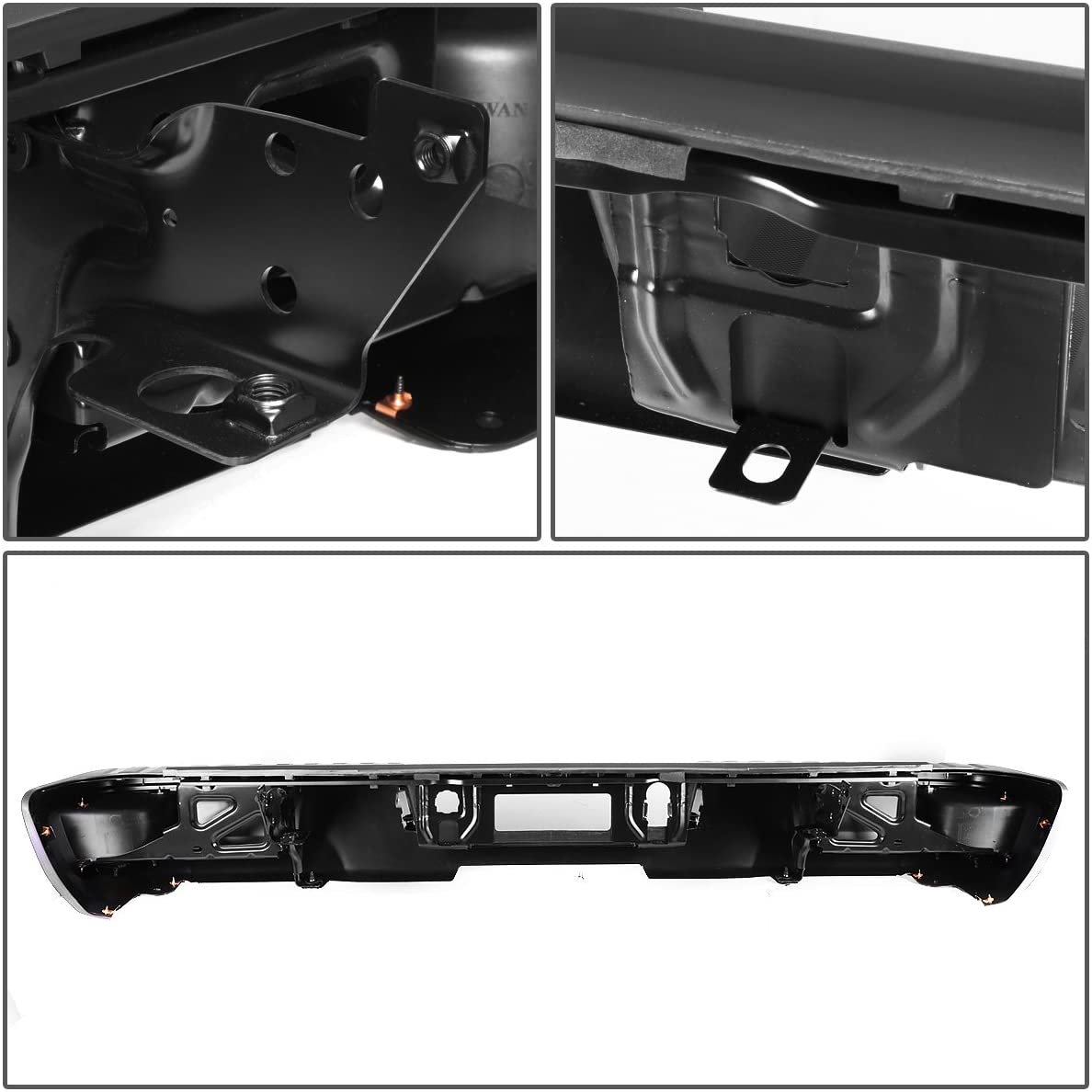 DEFENSA TRASERA 14-18 CHEVY SILVERADO 1500 GMC SIERRA 1500 - CORNER STEP MODEL W/O PARKING SENSOR HOLES - BLACK