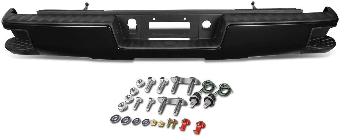DEFENSA TRASERA 14-18 CHEVY SILVERADO 1500 GMC SIERRA 1500 - CORNER STEP MODEL W/O PARKING SENSOR HOLES - BLACK