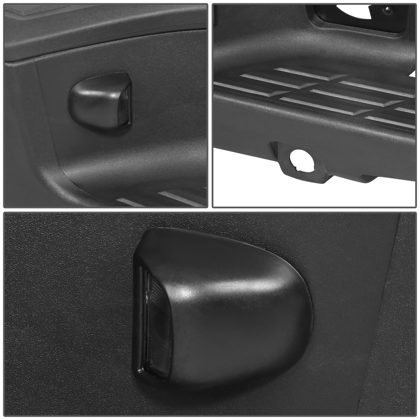 DEFENSA TRASERA 07-13 CHEVY SILVERADO 1500 GMC SIERRA 1500 - W/ PARKING SENSOR HOLES - W/ LICENSE PLATE LIGHTS - FITS MODELS W/ REAR PARKING SENSORS - CHROME/STEEL