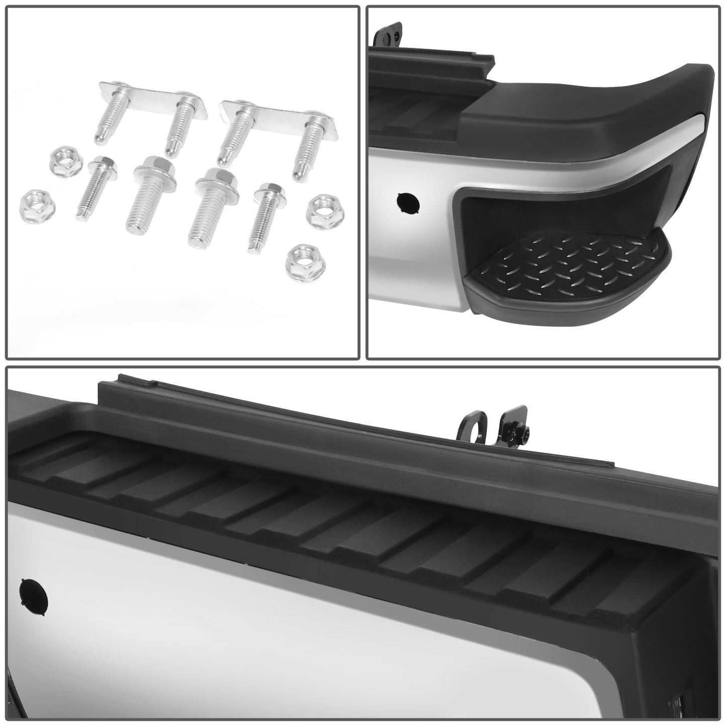 DEFENSA TRASERA 15-19 SILVERADO SIERRA 2500 3500?CHROME WITH SENSOR HOLE?WITHOUT HITCH DRAW BAR?