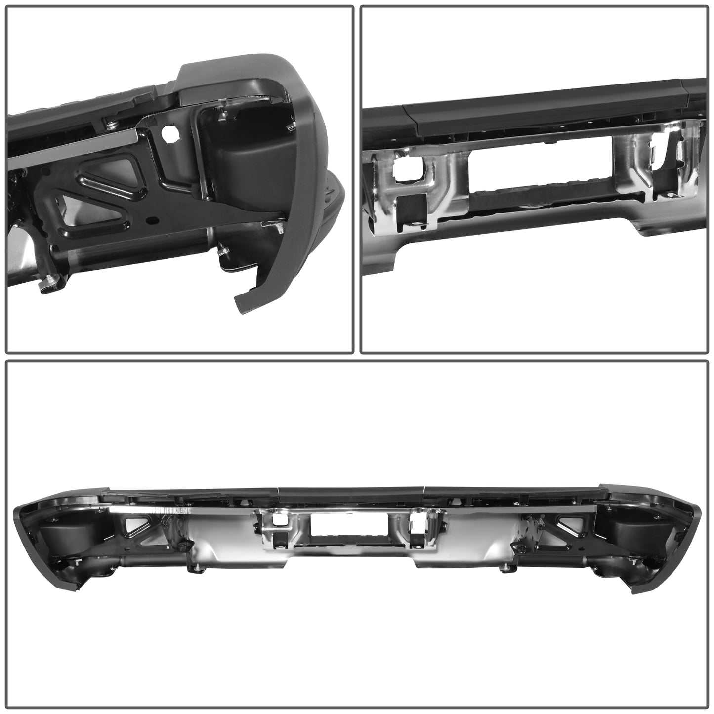 DEFENSA TRASERA 15-19 SILVERADO SIERRA 2500 3500?CHROME WITH SENSOR HOLE?WITHOUT HITCH DRAW BAR?