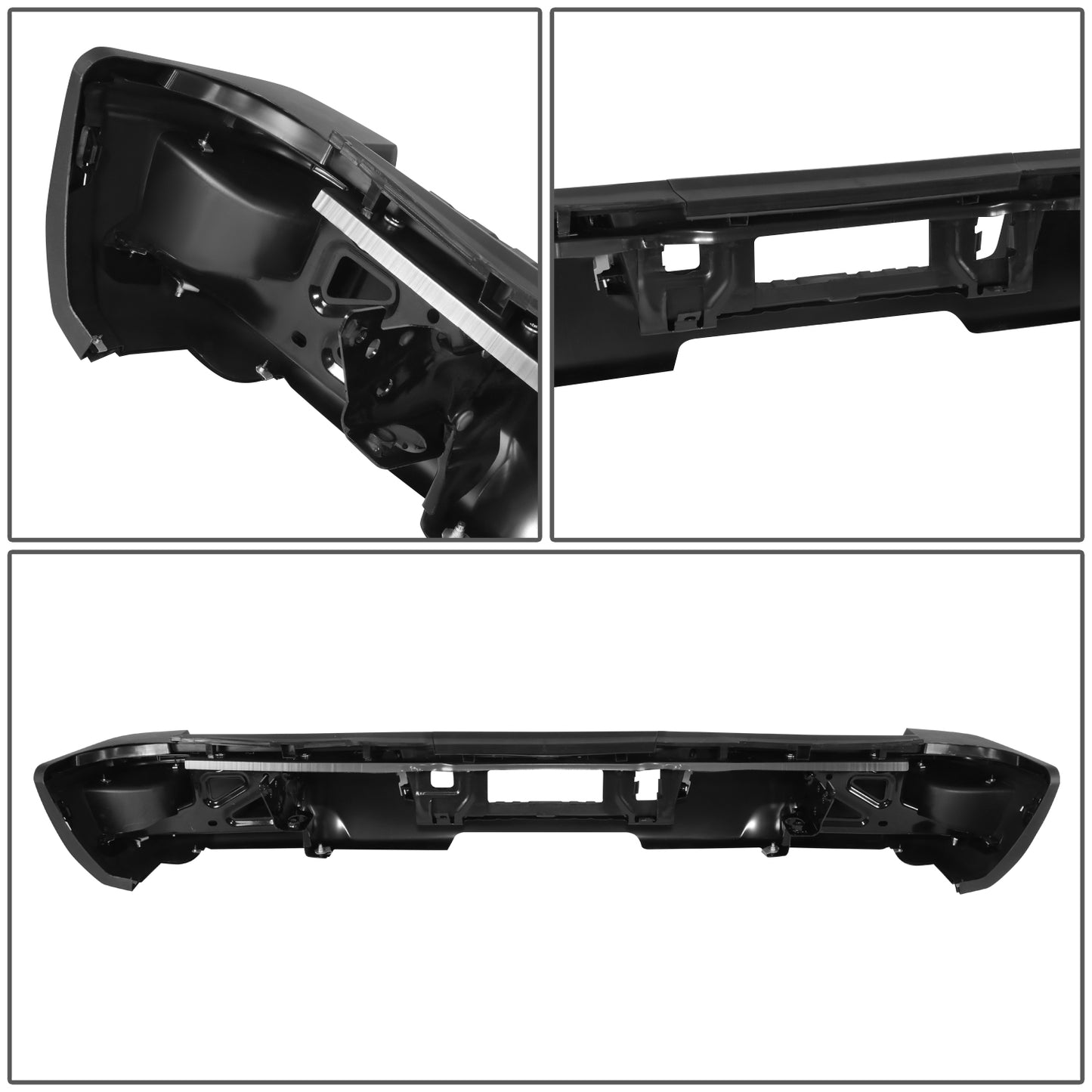 DEFENSA TRASERA 15-19 SILVERADO SIERRA 2500 3500?BLACK WITHOUT SENSOR HOLE?WITHOUT HITCH DRAW BAR?