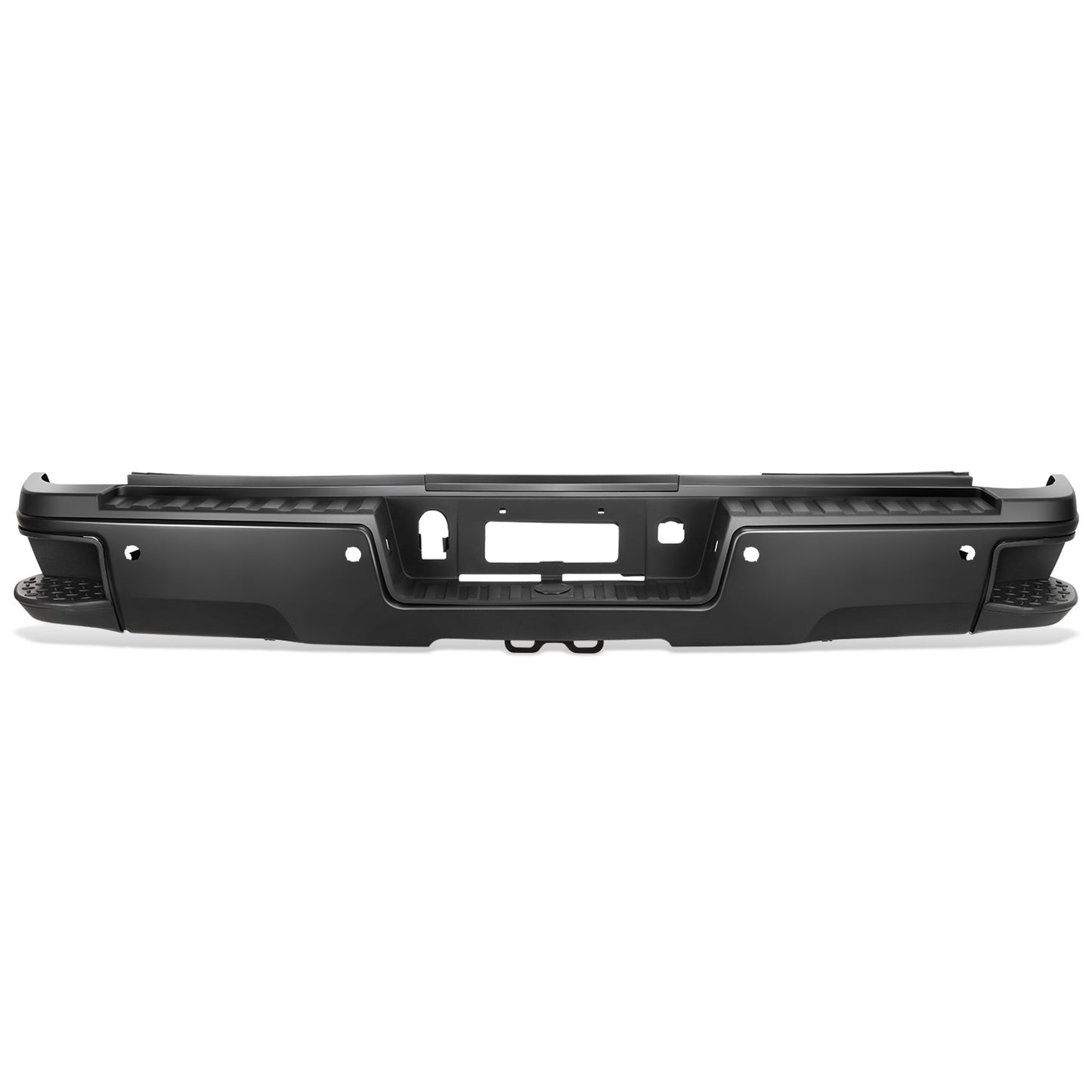 DEFENSA TRASERA 15-19 SILVERADO SIERRA 2500 3500?BLACK WITH SENSOR HOLE?WITH HITCH DRAW BAR?