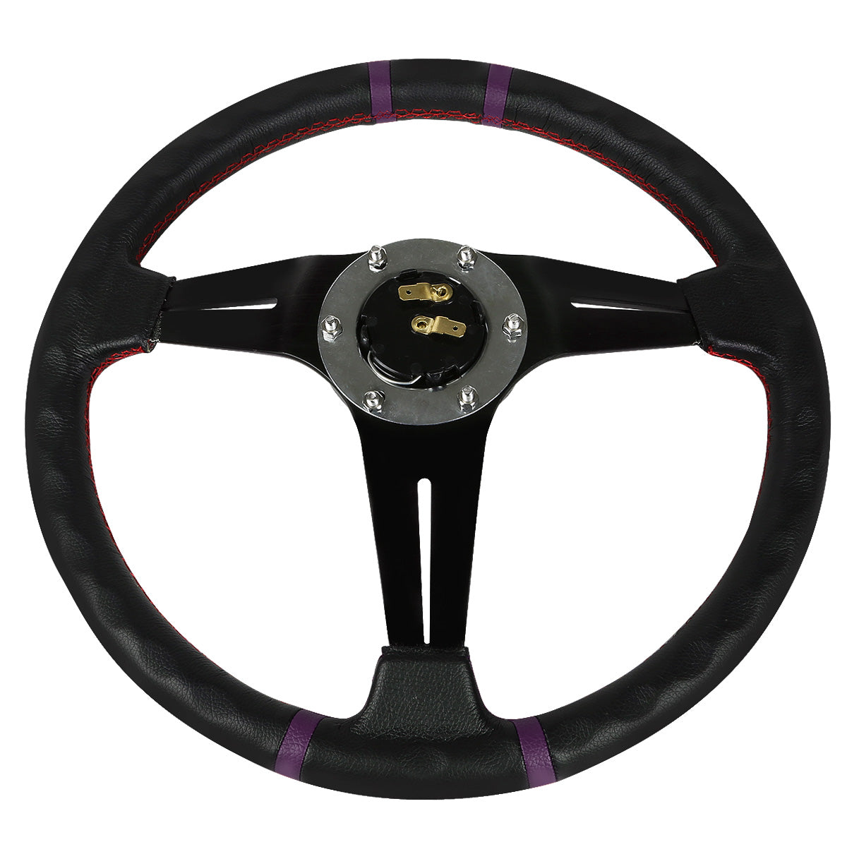 VOLANTE STEERING WHEEL - 350MM - PURPLE STRIPE - PVC LEATHER - 6-BOLT