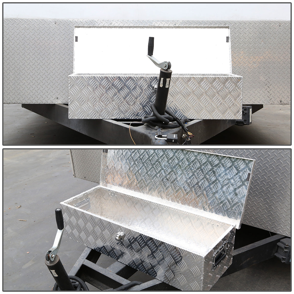 CAJA DE HERRAMIENTAS UNIVERSAL - TRUCK / TRAILER - W/ LOCK & KEY - ALUMINUM - 39" X 13" X 10" - SILVER