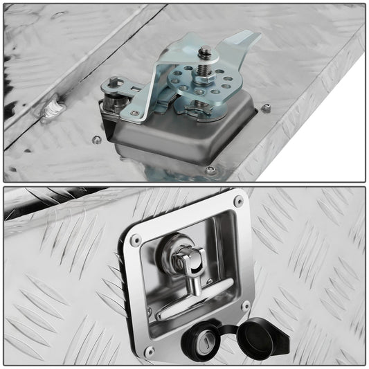 CAJA DE HERRAMIENTAS UNIVERSAL - TRUCK / TRAILER - W/ LOCK & KEY - ALUMINUM - 47" X 18" X 18" - 5 BAR DIAMOND TREAD PLATE PATTERN - SILVER