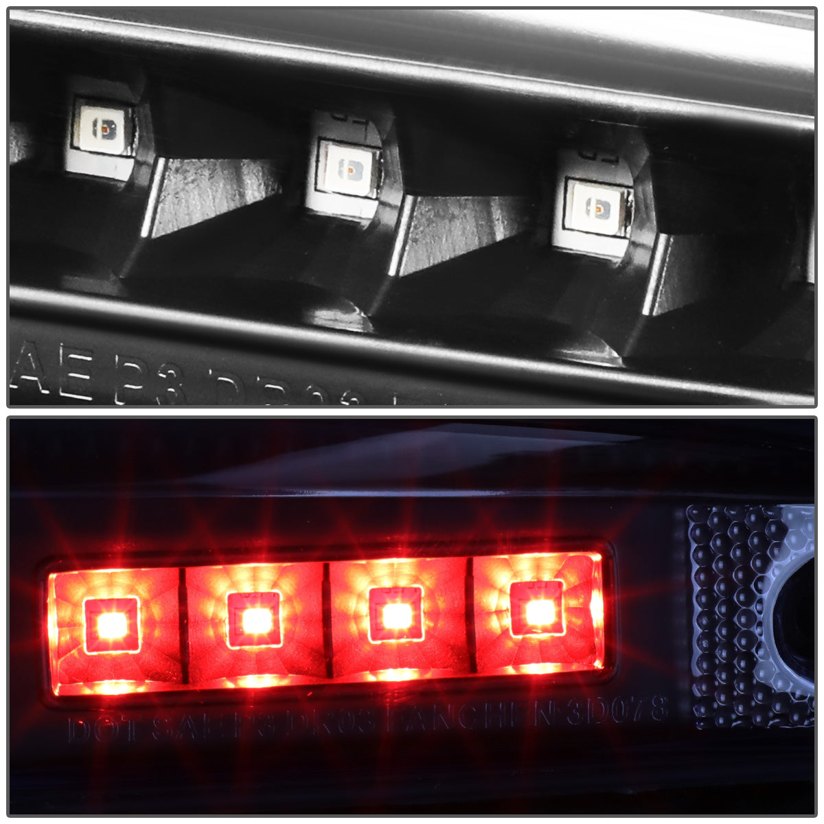 LUZ DE FRENO 03-06 DODGE RAM 2500, 3500 - FITS MODELS WITH OEM TAIL GATE LAMP - 3D - LED - BLACK