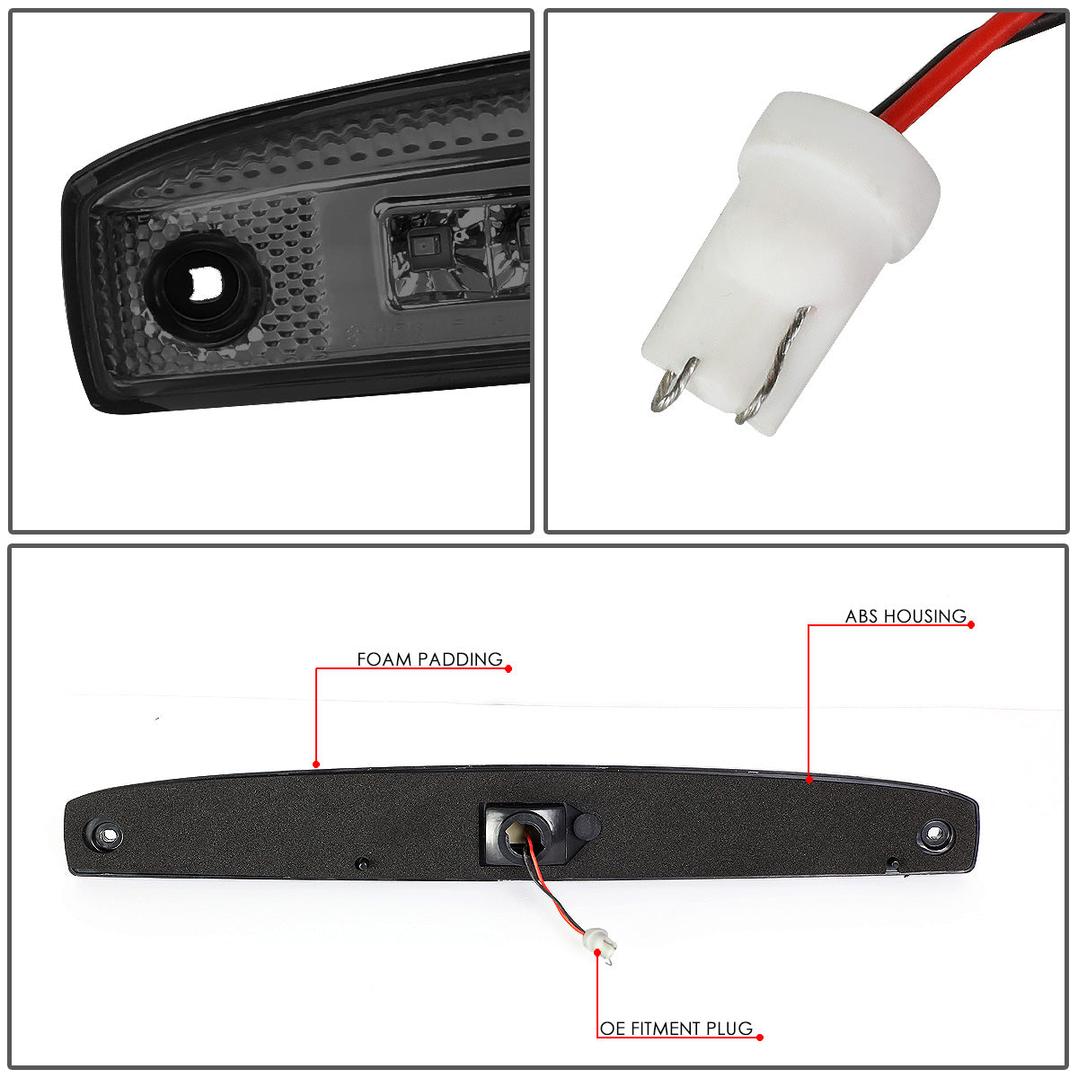 LUZ DE FRENO 03-06 DODGE RAM 2500, 3500 - FITS MODELS WITH OEM TAIL GATE LAMP - 3D - LED - SMOKE